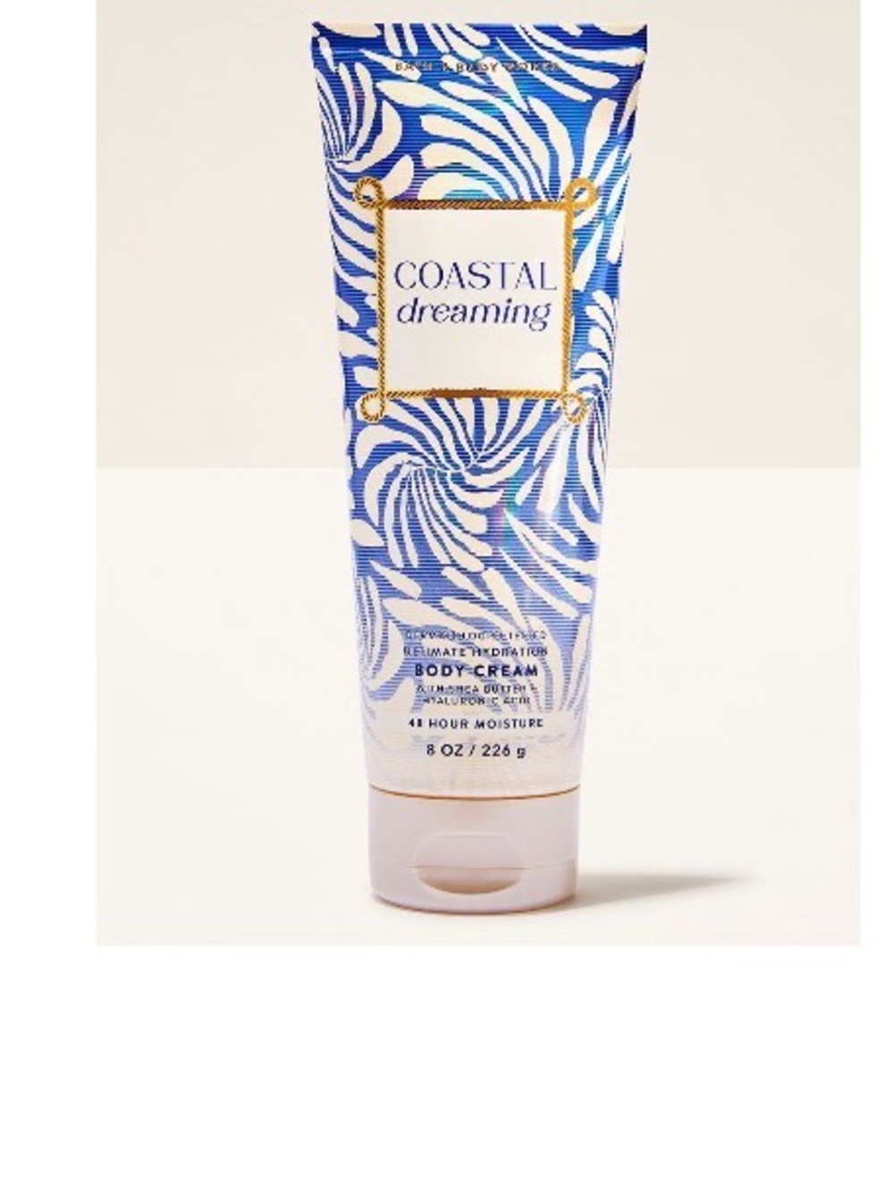 Bath & Body Works Coastal Dreaming Body Cream - Blue & White with Gold Accents